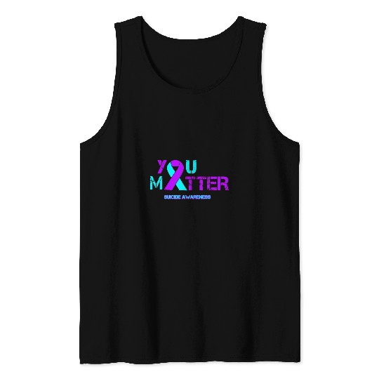suicides Prevention 988 Ribbon You Matter suicides Prevention Depression Awareness Tank Tops