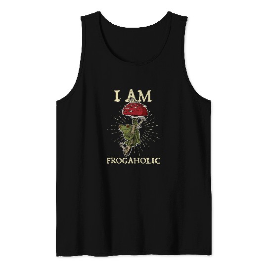 Toad mushroom wildlife biologist cute garden cottage flower 4 Tank Tops