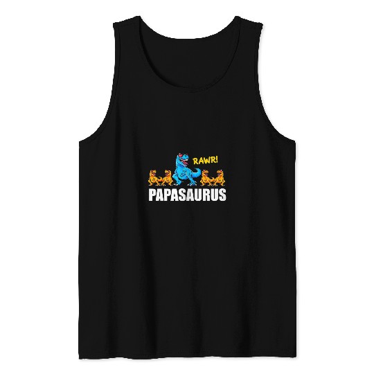 Dinosaur Pet Papasaurus 4 Kids Papa Dinosaur 4 Kids Daddy Men Tank Tops