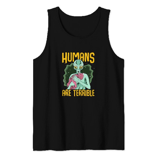 Aliens UFO Area 51 Extraterrestrial and Pet Tank Tops