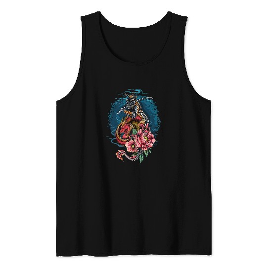Dragon Pet vintages Japanese Samurai Fighter On 7 Tank Tops