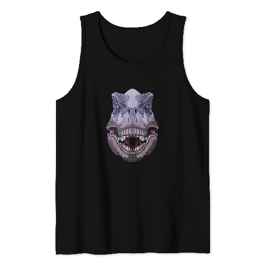 Dinosaur Pet Face T rexs Head Prehistoric Animal Kids Boys Tank Tops