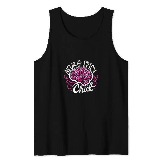 Autism Puzzle Neurospicy Chick Neurodiversity Aspergers Autism ADHD Tank Tops
