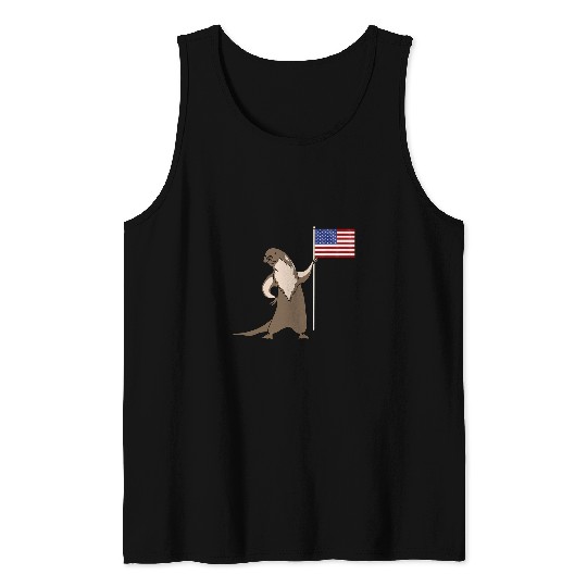 Ferret Pet Mom Dad Mustela Nigripes 4th July Tank Tops
