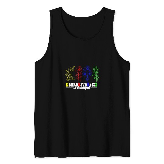 Autism Puzzle Neurodiversity is Beautiful ADHD 9 Tank Tops