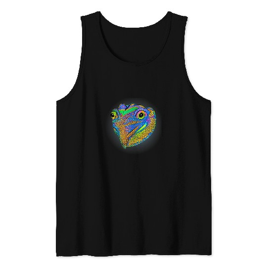 Iguana Pet Chameleon Lover Portrait Reptile Face Funny Lizard Iguana Graphic Tank Tops