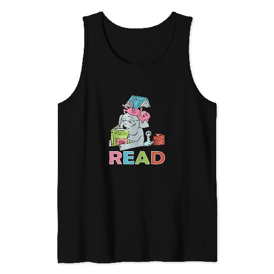 Elephant Mammal Funny Teacher Library Read Book Club Piggie Elephant Pigeons Tank Tops