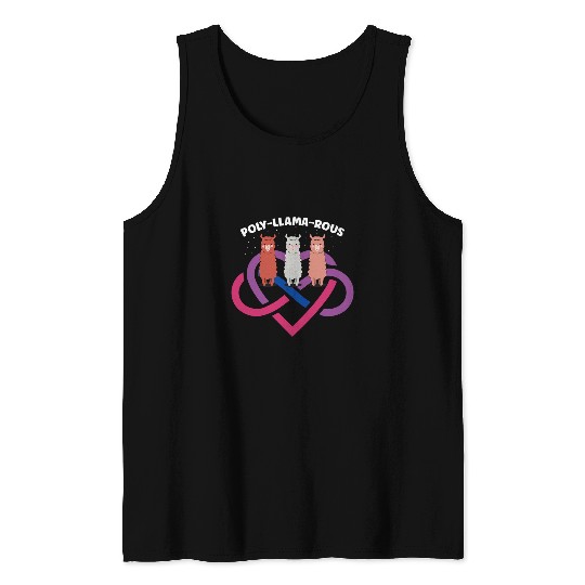 Llama Pet PolyLlamaRous Funny Polyamory For Polyamorous Throuple 21 Tank Tops