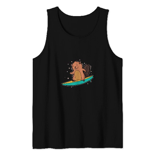 Beaver Pet Surfing Tank Tops