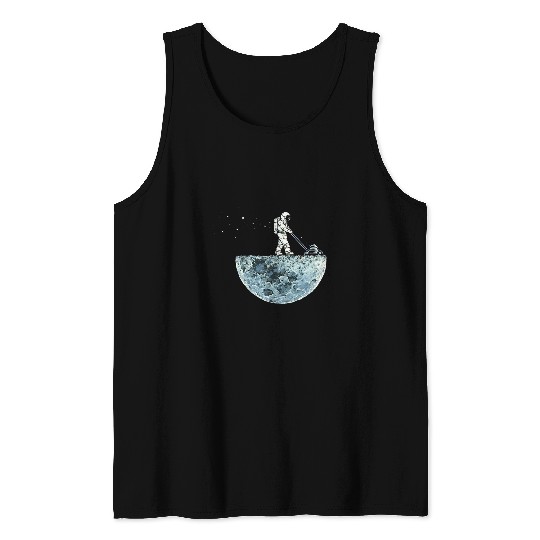 Lawn Mower Fun Moon Lawnmower Galaxy Cosmos Regular Fit Tank Tops