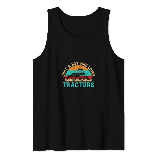 Tractor Fun driving Just a Boy who loves Tractors Harvest Farming Barn Cattle 8 Tank Tops