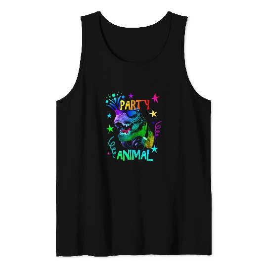 Dinosaur Pet TRex Party Animal Tank Tops