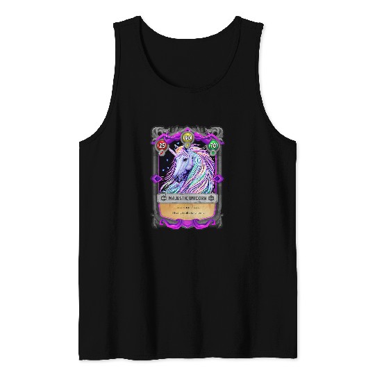 Unicorn Pet Majestic Unicorn Rainbow Mane Trading Card 2RPG and Fantasy Tank Tops