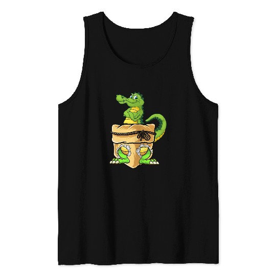Alligator Pet Inside Pocket Funny Zoo Animal Lover Family Kids Tank Tops