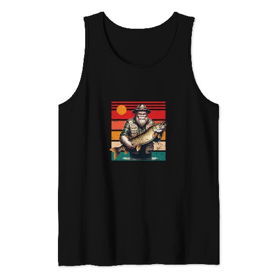 Bigfoot Pet Northern Pike Fishing Bigfoot Hunting Fishermen Tank Tops