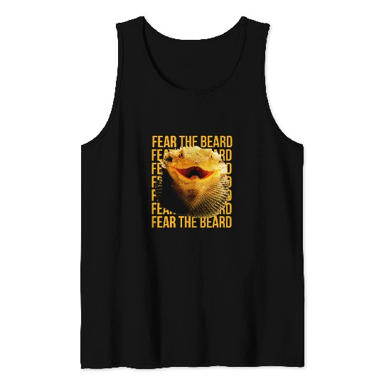 Bearded Dragon Pet Fear the Beard Gila Monsters Respect Tank Tops