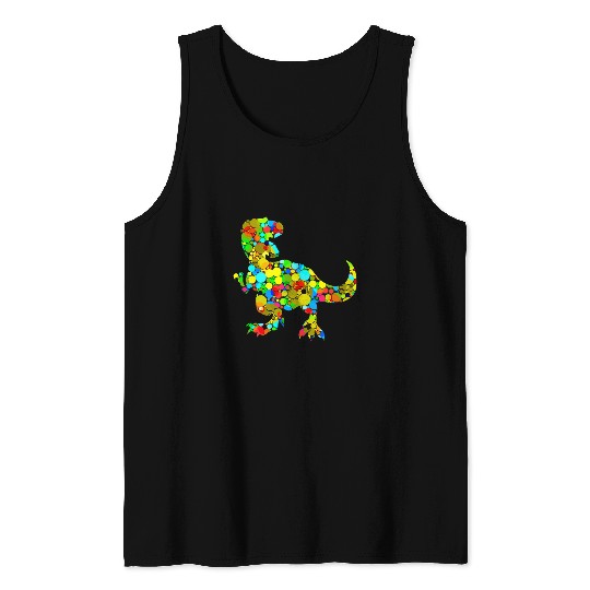 Dinosaur Pet Trex Polka Dot Pattern Happy Dot Day Lover Tank Tops