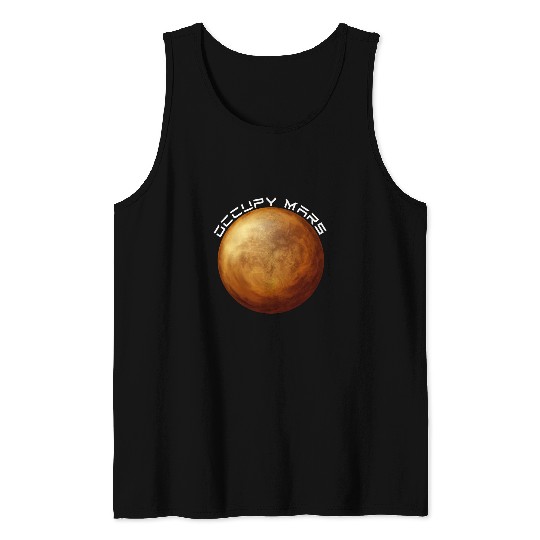 Aliens UFO Occupy Mars Space Explorer vintages Astronomy Alien Life Tank Tops