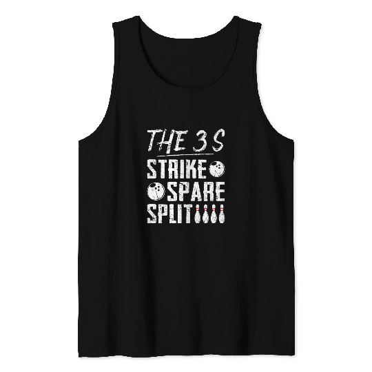 Discover Sport Bowling Strike Spare Split Bowling Tank Tops