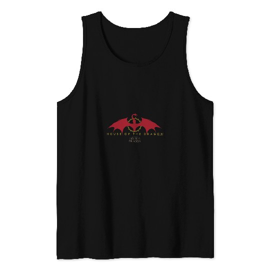 Dragon Pet House of the Dragon Red Silhouette Dragon Wings Tank Tops