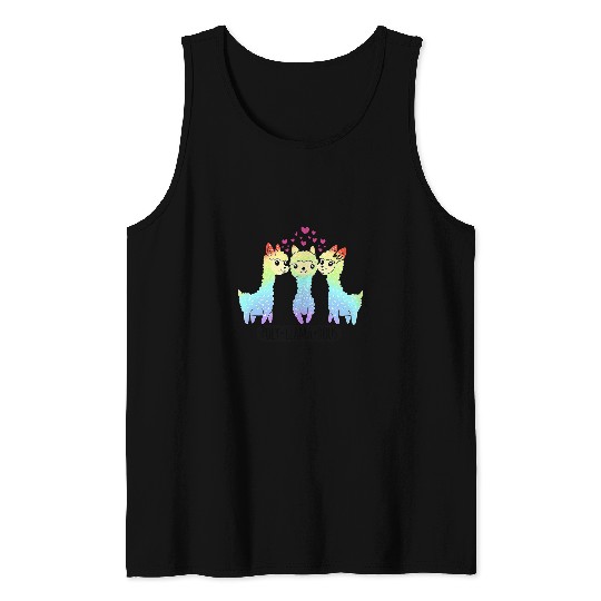 Llama Pet PolyLlamaRous Funny Polyamory For Polyamorous Throuple Tank Tops
