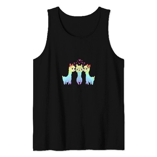 Llama Pet PolyLlamaRous Funny Polyamory For Polyamorous Throuple Tank Tops