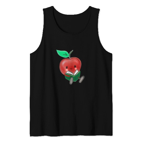 Book Fun Apple Picking Crew Library Teacher Reader Nerd Tank Tops