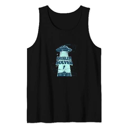 Aliens UFO Funny Conservative Republican Biden UFO Abduction Tank Tops
