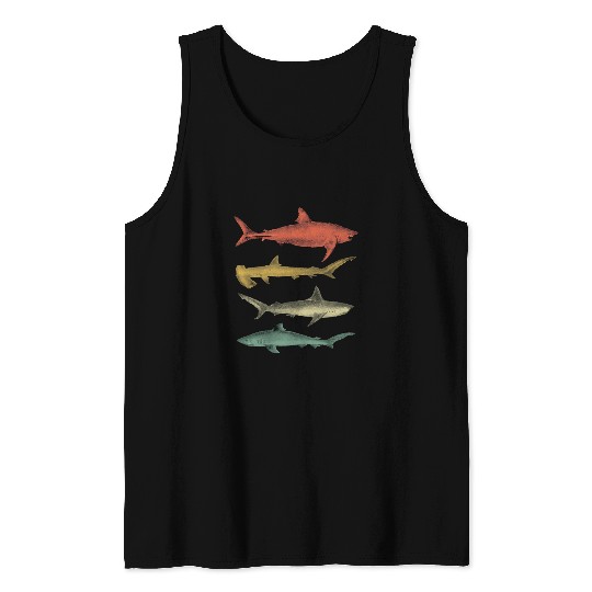 Shark Pet Types Of Sharks Great White Tiger Bull Hammerhead Shark Sea Tank Tops