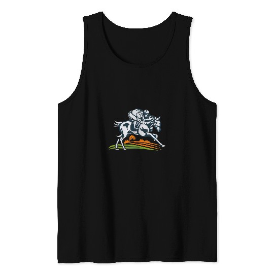 Horse Pet Racing Race Day vintages Retro Horse Jockey Horse Race Tank Tops