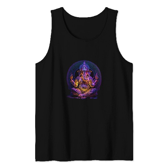 Elephant Mammal Ganesh Elephant Hindu Yoga Spiritual Meditation 1 Tank Tops
