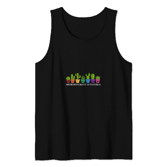 Autism Puzzle Neurodiversity Autism Awareness ADHD Rainbow Flower Autistic 21 Tank Tops
