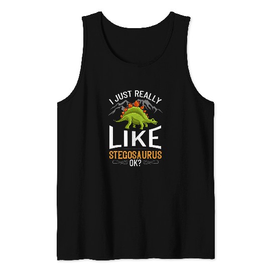 Dinosaur Pet Skull Stegosaurus Dinosaur Fossil Skull Skeletons 7 Tank Tops