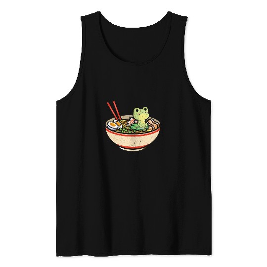 Frog Pet Whisperer Ramen Eater Froggy Toad Tadpole Amphibian Tank Tops