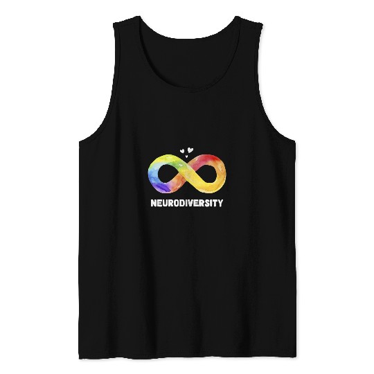 Autism Puzzle Neurodiversity Autism Awareness Rainbow Infinity Symbol Tank Tops