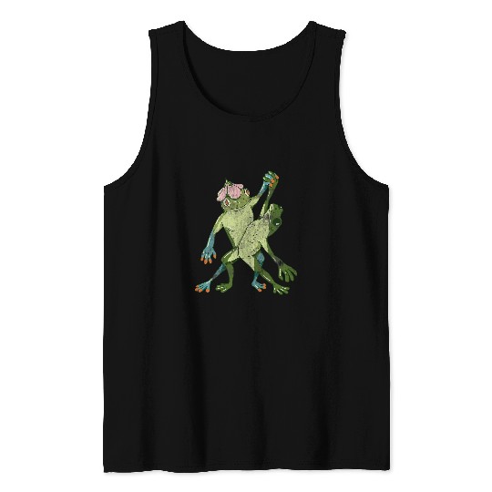 Frog Pet Cottagecore Cute Frogs Dancing Frog Romance Grunge Fairycore Tank Tops