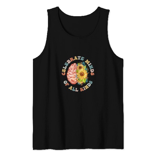 Autism Puzzle Neurodiversity Celebrate Minds of All Kinds Tank Tops