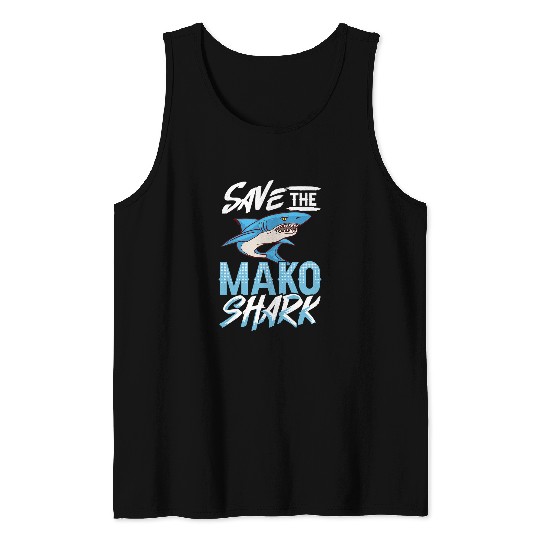 Shark Pet Mako Shark Animal Tooth Funny Ocean 14 Tank Tops