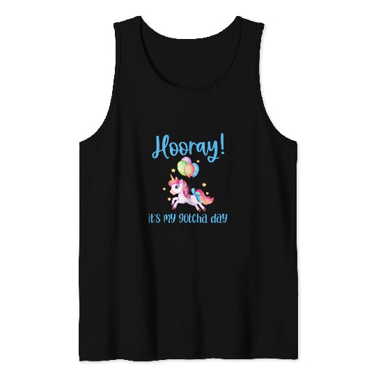 Unicorn Pet Kids Hooray Its My Gotcha Day Adoption Unicorn Adopting Gift 1 Tank Tops