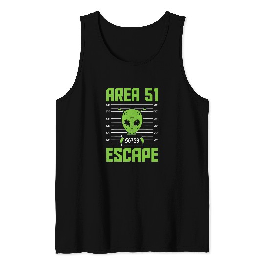 Aliens UFO Area 51 Escape Alien Funny Tank Tops