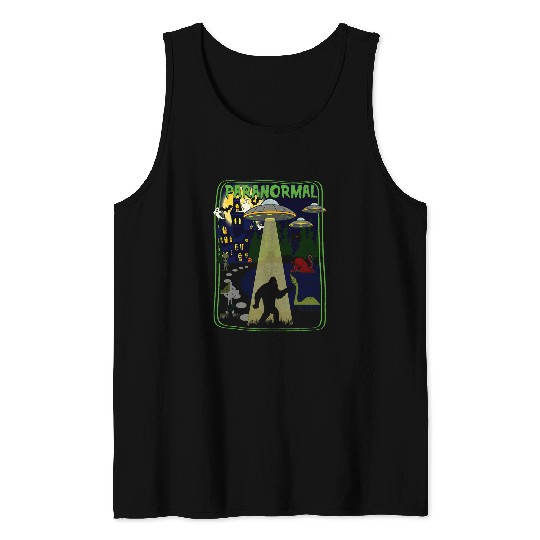 Bigfoot Pet Paranormal Bigfoot Loch Ness Mothman Aliens Funny Cryptid Tank Tops