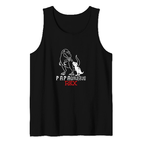 Dinosaur Pet Fathers Day Papasaurus Rex Tank Tops