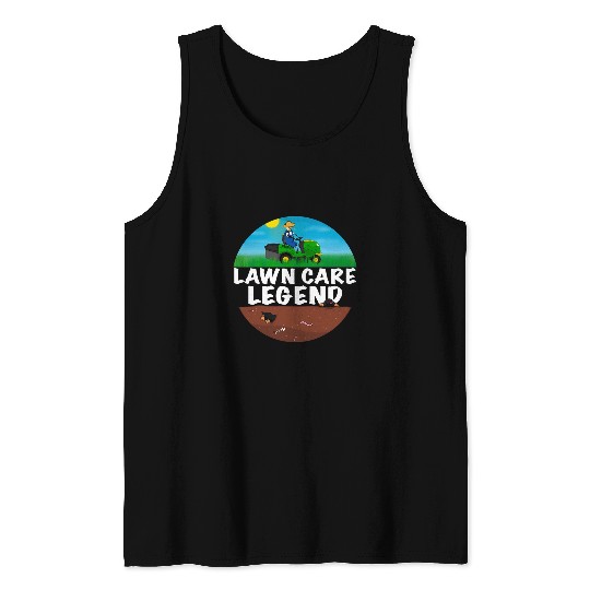 Lawn Mower Fun Mens Lawn care Legend I Men Gardener mowing machine Tank Tops