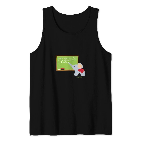 Elephant Mammal Paul Frank Ellie The Elephant Class Chalk Board Tank Tops