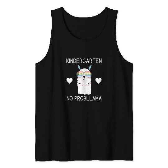 Llama Pet Funny Kindergarten Teacher Appreciation No Prob Llama Tank Tops