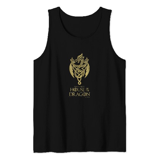Dragon Pet House of the Dragon Gold Dragon Design Tank Tops
