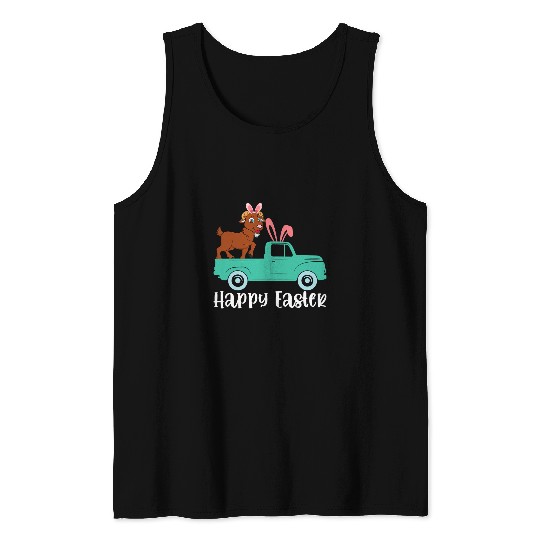 Goats Pet Happy Easter Goats Bunny Riding Truck Boys Toddler Tank Tops