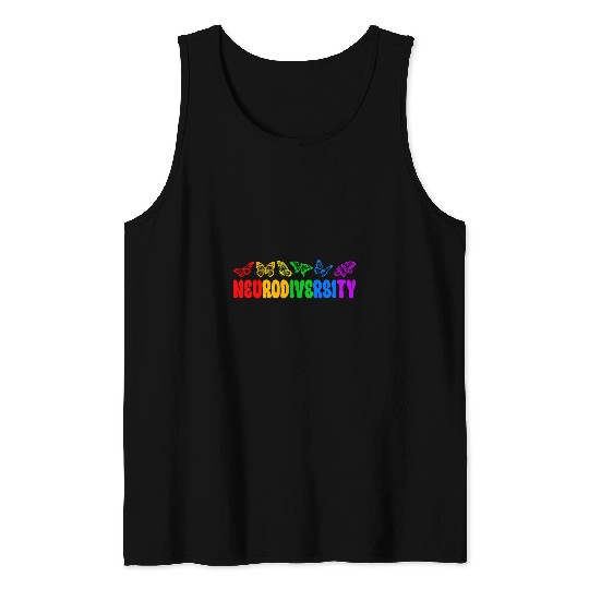Autism Puzzle Neurodiversity Butterflies Autism Neurodivergent Tank Tops