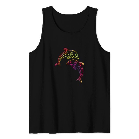 Dolphin Pet Gift Dolphin Couples Jumping Tank Tops