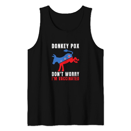 Donkey Pet Funny Biden Donkey Pox Political Humor 4th of July Tank Tops